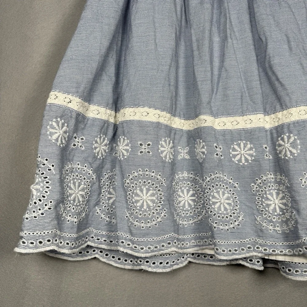 Tommy Hilfiger Mini Skirt Lace Blue 100% Cotton Sz 8 - Picture 7 of 11